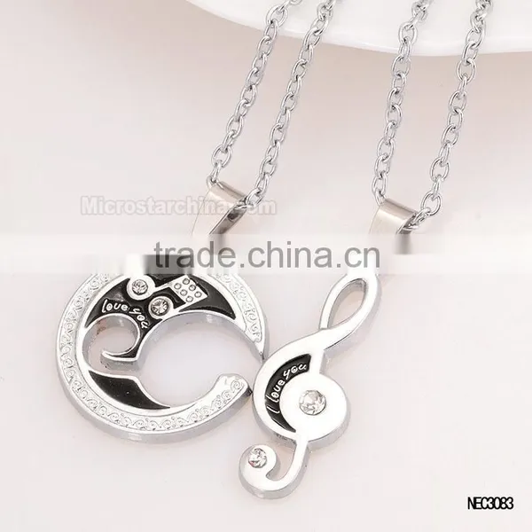 Sun And Moon Silver Plated Couple Necklace For Valentine's Gift photo-5