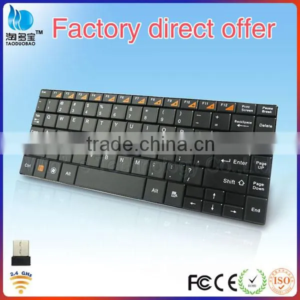 VMK-26 High Quality Slim Laptop 2.4ghz Multimedia Wireless Keyboard With Stainless Steel Bottom Case