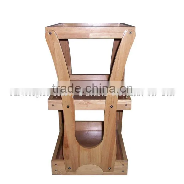 2016 Hot Sales Wooden Color Solid Wood Mobile Beauty Salon Trolley photo-2