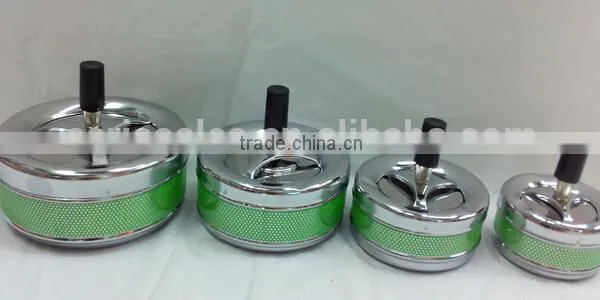 Assorted Color Spinning Push Down Metal Cigarette Ashtrays photo-2