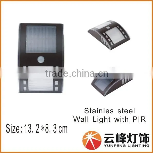 Hight LUMEN Stainless Steel Solar Wall Light Solar Wedge PIR Light Solar Fence PIR Light