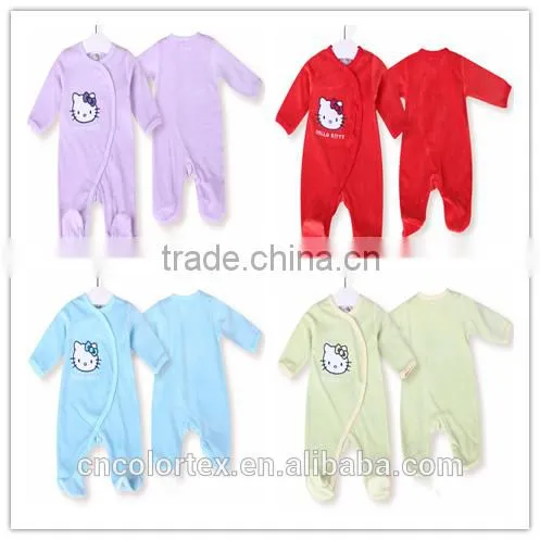 Autumn and Winter Style Infant Velour Sleepsuit Kids Pajamas photo-2