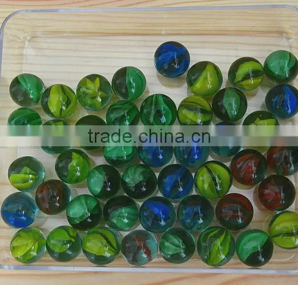 16mm Eight Flower Petals Pattern Round Glass Ball for Toy Checkers Solid Color Glass Ball