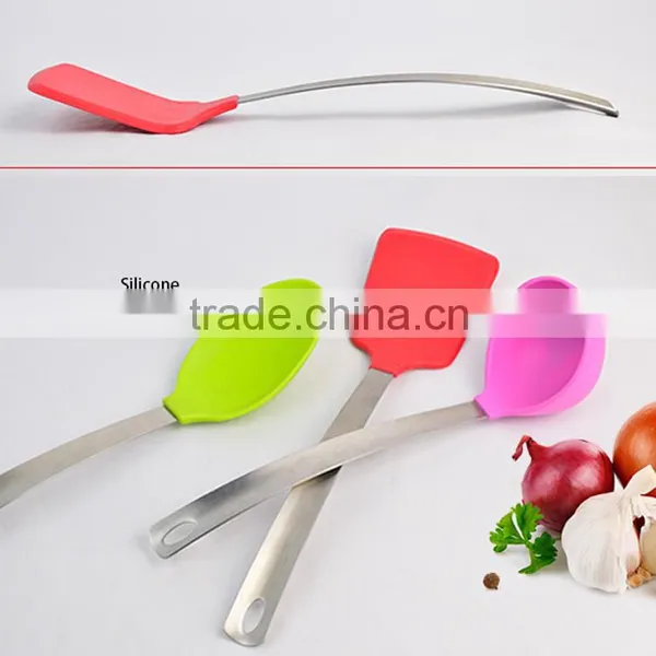 FDA LFGB Certificate Colorful Silicone Kitchen Utensils Set With Stainless Steel Handle 2015 Best Selling Cooking Assessay photo-3