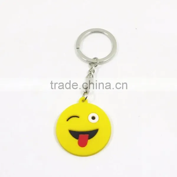 Yiwu Manre Soft Pvc/ Rubber Wholesale Promotional Funny Face Design 2d Keychain photo-3