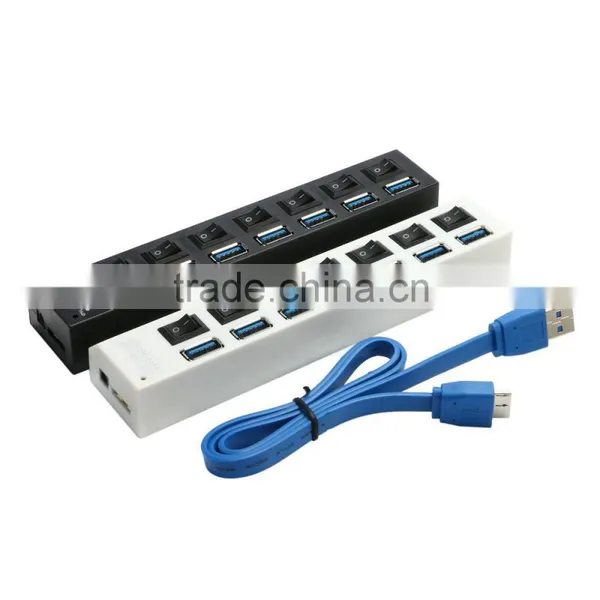 7 PORT USB 3.0 HUB High Speed Power Cable For PC Desktop Laptop Notebook photo-4