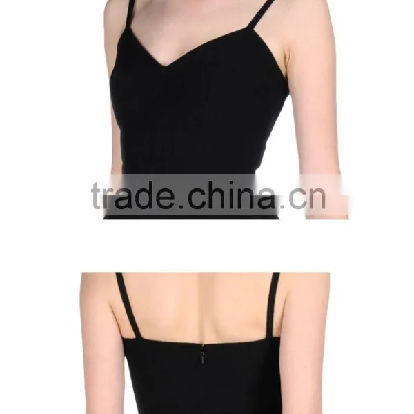 Plain Black Pleated Skirt Backless Braces Skirt Evening Dress photo-2