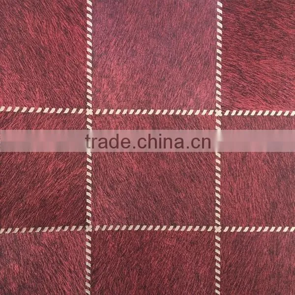 Hand Sewing Leather Effect Vinyl Wallpaper photo-3