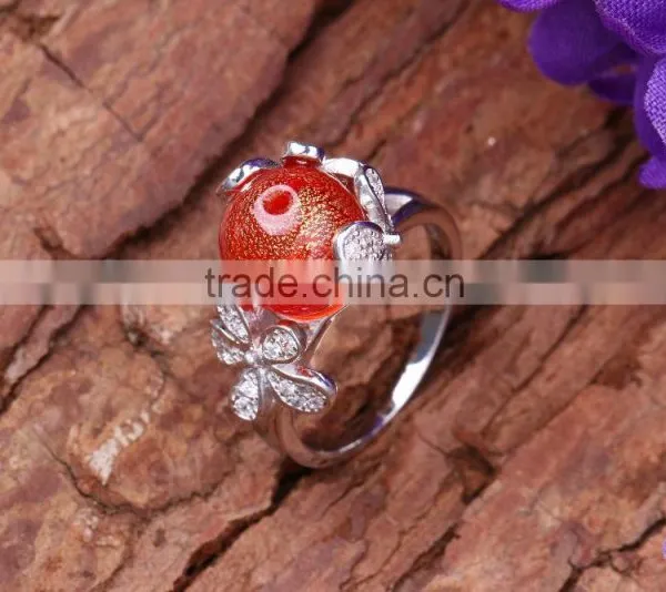 Elegant Flower 925 Sterling Silver Ring, Mini Glass Bottle Diffuser Ring, Silver Jewelry for Ladies