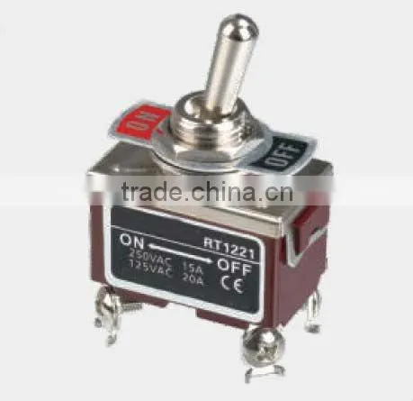 Double Pole Single Throw Matel Small Toggle Switch 1221