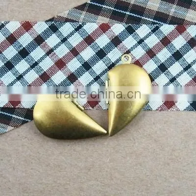 29MM Raw Copper Lovers' Heart Locket Pendant,vintage Heart Lovers' Locket Pendant 1131023 photo-2