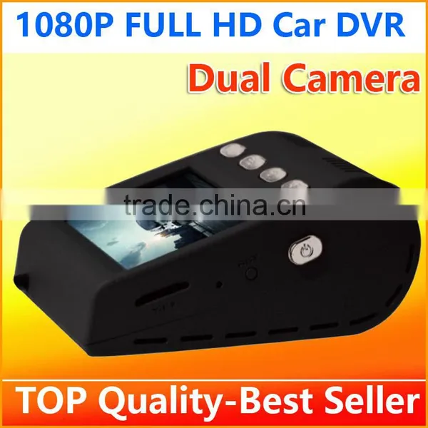 Factory Wholesale Top Quality Dual Camera Double Lens Car Cam Corder DVR Video Camera 1080p With 2.7 Inch TFT LCD Display photo-3