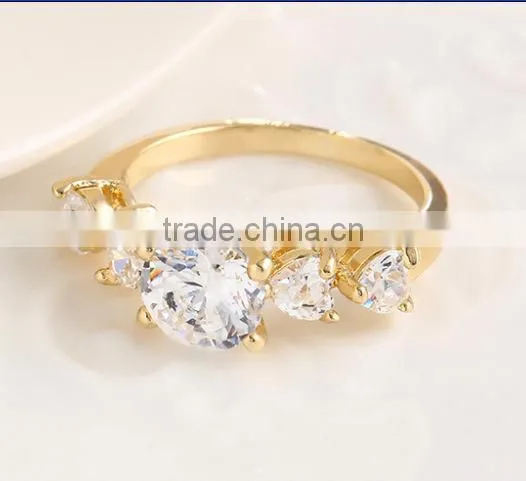 Hot Sale 18K Real Gold Plated Ring Fashion New Crystal Rings Wedding photo-5