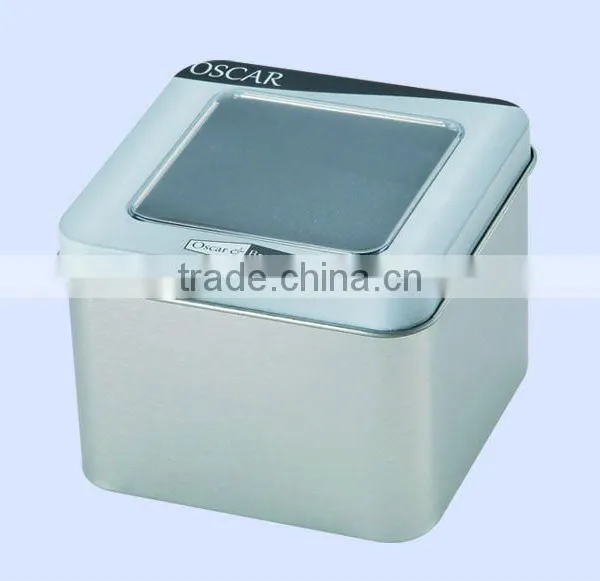 Square Shape for Watch Package With Window Tin Box