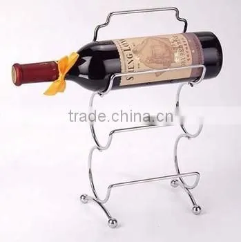 Antique Moon-shape Chromed Plating Iron Wine Rack Storage Shelf photo-4