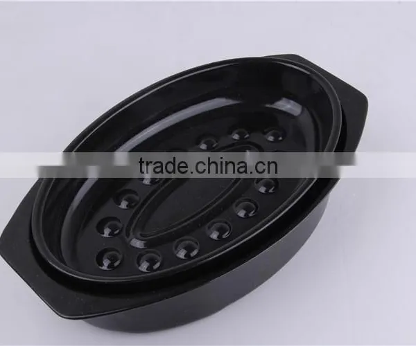 Best Kitchen Tool Oval Enamel Microwave Baking Pan With Lid photo-5