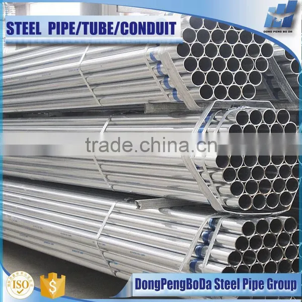 80g/m2 Smooth Welded Line Round Erw Galvanized Pipe photo-2