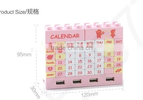 DIY Blocks Usb 2.0 Hub Calendar With Bluetooth/usb Hub With Cable/Executive DIY Desk Calendar 2015 photo-6