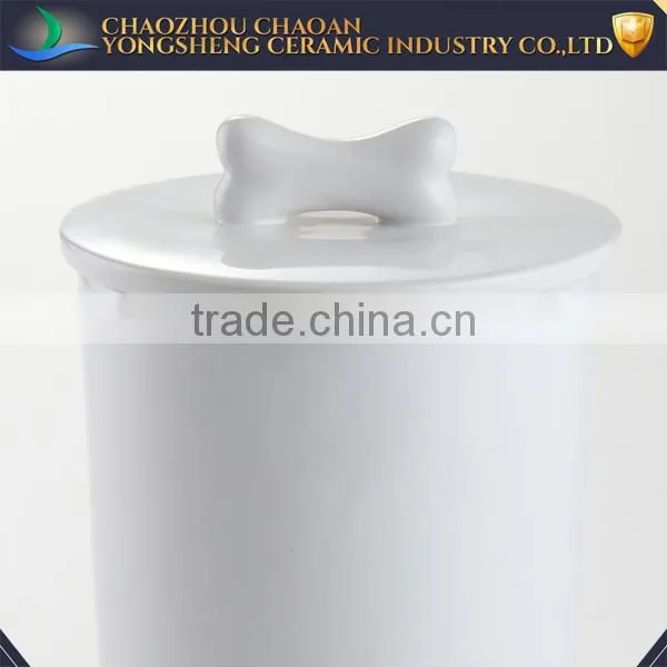 Cylinder Ceramic Airtight Pet Storage Canister With Lid For Dog photo-2