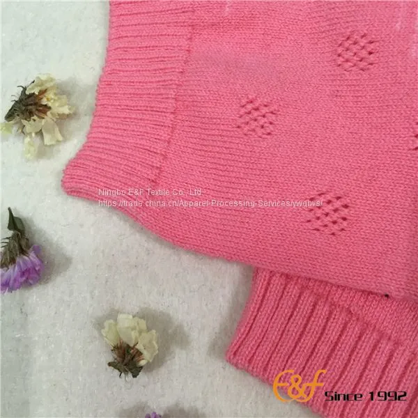 Girl Cardigan Sweater With Pointelle Stitch photo-5