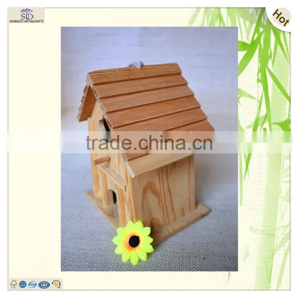 Fancy String Hanging Door Flower Cut Wood Birdhouses photo-3