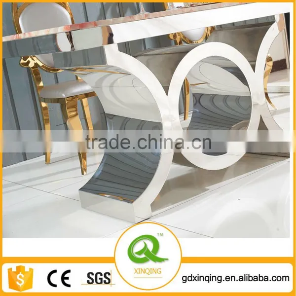 Simple Marble Latest Design of Stainless Steel Dining Table Dining Room Furniture Dining Table photo-4
