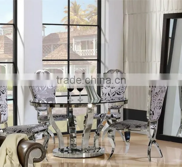 Promotion Modern Dinning Room Furniture Restaurant Round Glass Table and Chair AH6667-2