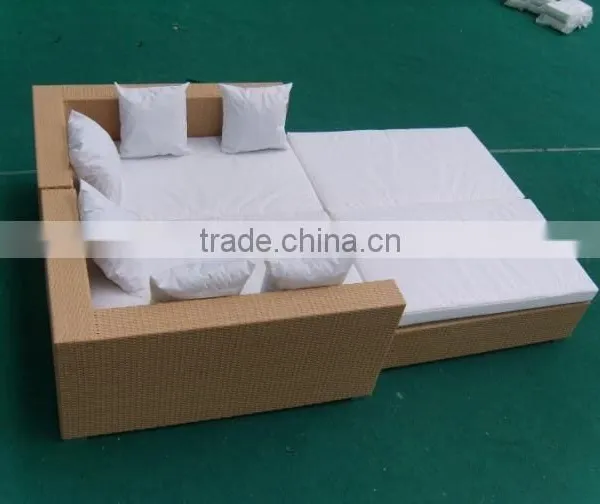 Double Rattan Sofa Bed Outdoor Rattan Furniture photo-4