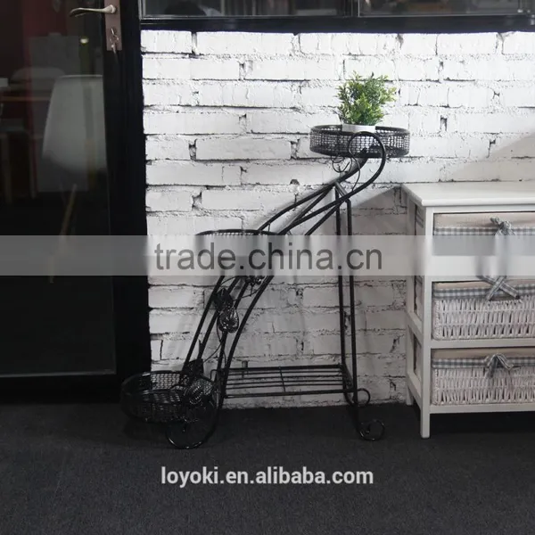 Garden Yard Decor Orgnized 3-Tiered 1-Rack Folded Plant Pots Tray Unit Metal Flower Stand photo-2