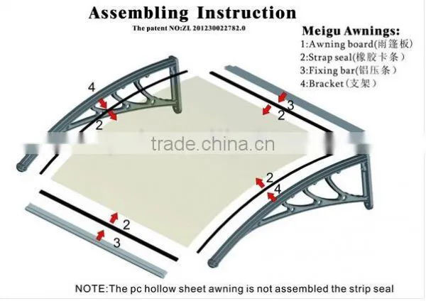 Wholesale Price Polycarbonate Window and Door Canopy for Free Sample Available photo-5