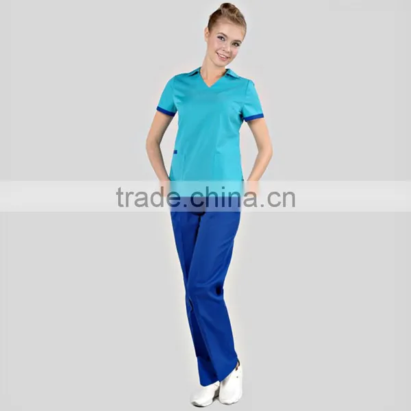 New Design Light Blue Hospital Nurse Uniform photo-3