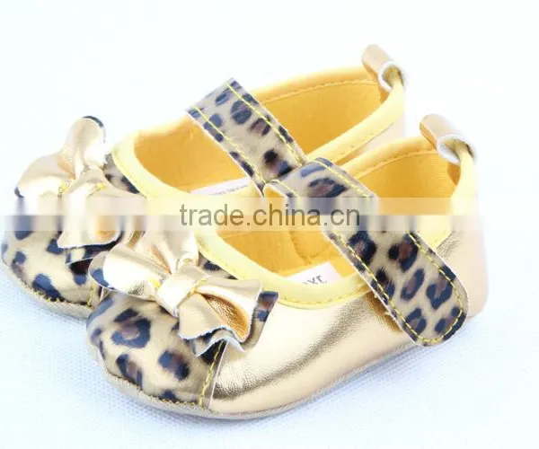 2014 Fashion New Arrival Baby Girls Leopard Leather Shoe Brand New Baby Girls Leather Shoes photo-4