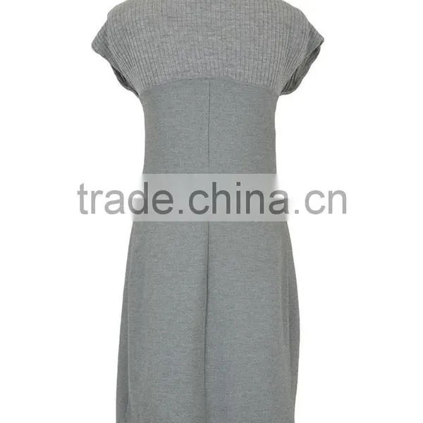 Cozy Dark Grey Turtleneck Maternity Dress 2015 photo-3