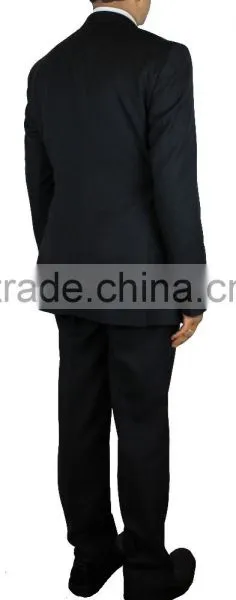 NAAMS MEN'S WOOL 2 BUTTON 2 VENT SLIM FIT SUIT JACKET FLAT FRONT PANT CHARCOAL photo-2