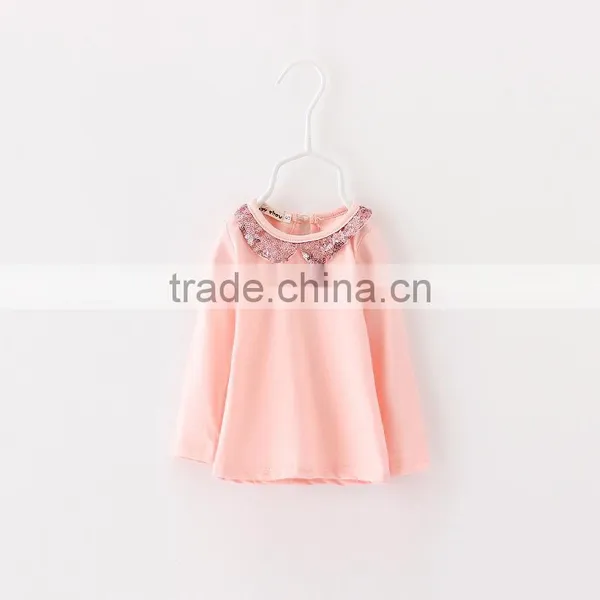 Wholesale Sequins Long Sleeves Cotton Latest Baby Girsl Fancy Top Design