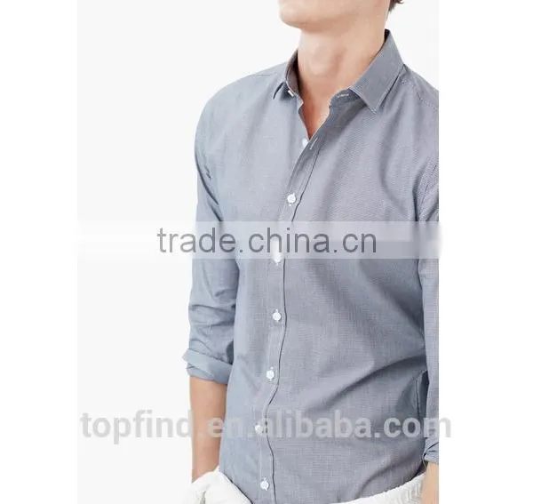 Modern Slim Grey 100% Cotton Casual Shirt for Man photo-2