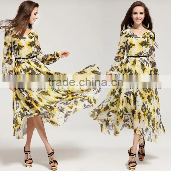 Beautiful Printed Casual Women Dress Short Summer Dress Girls Beach Dress Chiffon Printed Dress Floral Dress Cotton Belt Skirts photo-4