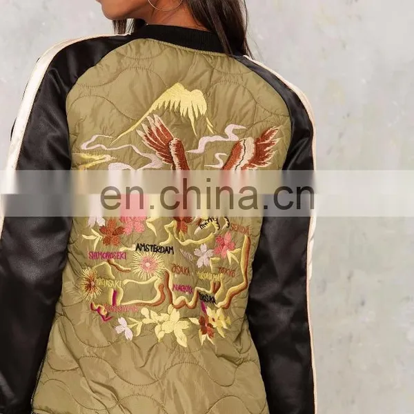 OEM Fashion Bomber Jacket for Women ,embroidered Bomber Jacket Wholesale photo-4