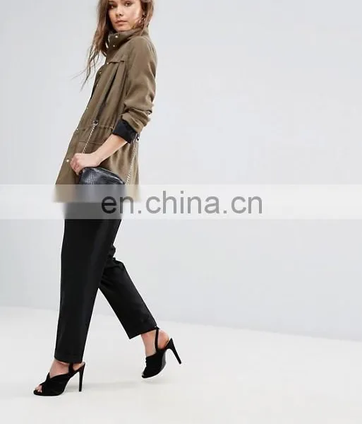 Hot Sale Fashion Ladies Long Dust Wind Coat Manufacture photo-2