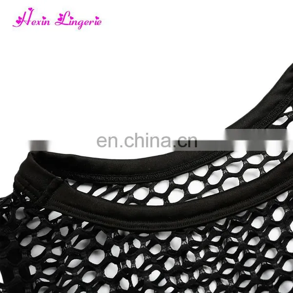 Wholesale Women Black Mesh Two Piece Yoga Running Sport Bra Women photo-4