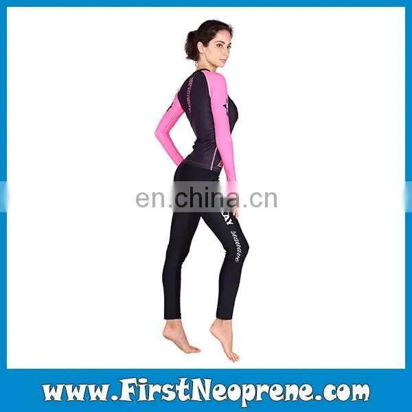 Pink Long Sleeve Lycra Top Quality Rash Guards For Women photo-2