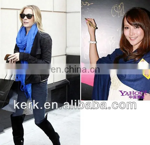 Fashion Plain Design Scarf and Shawl, Stock 40 Colors Wholesale Price,Material:Cashmere+ Viscose photo-3