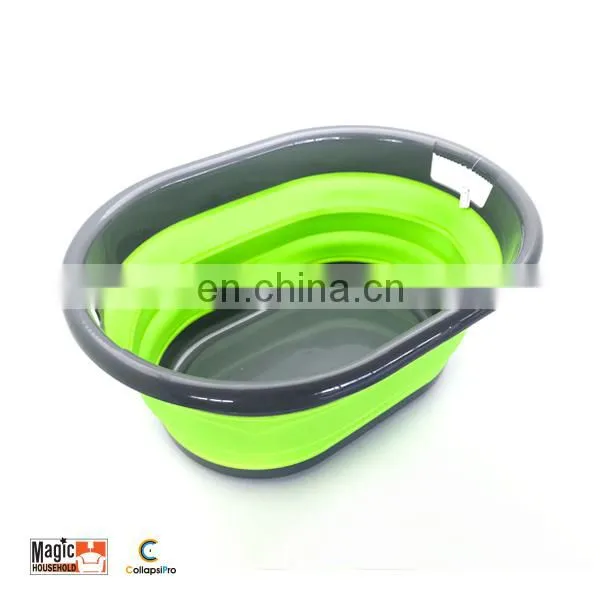 Collapsible Plastic Laundry Basket Storage Container photo-4