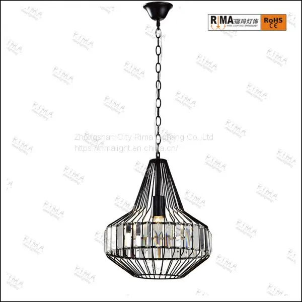 RM5129 Iron Pendant Light Interior Decorative Cage Industrial Vintage Pendant Lamps photo-3