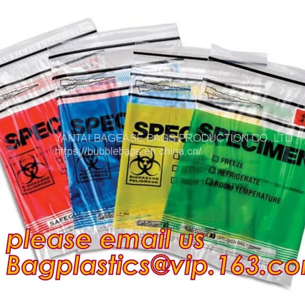 Biohazard Specimen Bags,Zip Specimen Transport Bag, Tear Off Pouch Bags, Attached Document Pouch. Printed Transport Bags photo-5