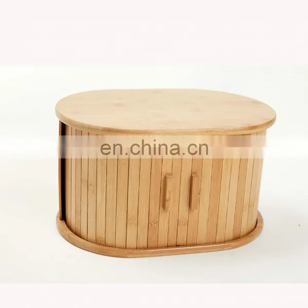Creativity Design Eco-friendly Kitchen Dustproof Bamboo Bread Storage Bin Pantry Organizer Kitchen & Tabletop photo-3