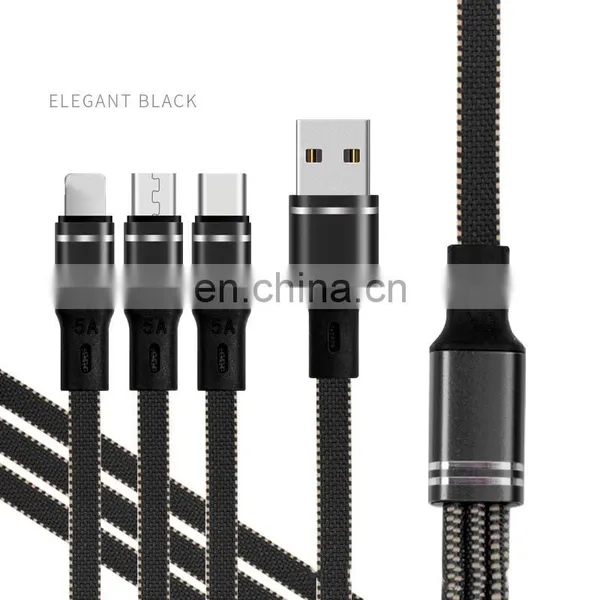 3 In 1 Charging Cable Type C 5A Fast Charging Cable Usb Data Cable for Iphone photo-2