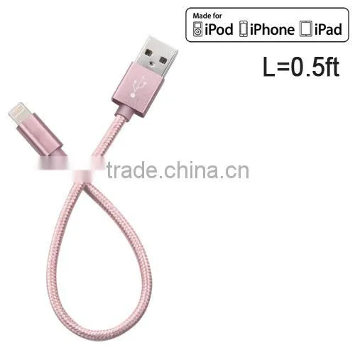 2016 New Style 2.4A Fast Charging Short 8pin to Usb Cable MFi Cable photo-2