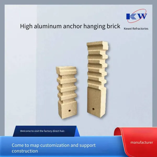 High-alumina Anchoring Hanging Bricks, Materials 65 and 75, for Heating Furnaces, High-temperature Furnaces, Kiln Roof Construction, Erosion-resistant, Good Thermal Stability