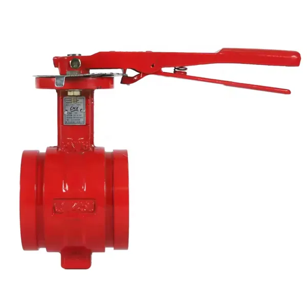 High Quality GGG50 Ductile Iron QT450 Handwheel Turbine Fire Signal Grooved Butterfly Valve Butterfly Valve photo-2